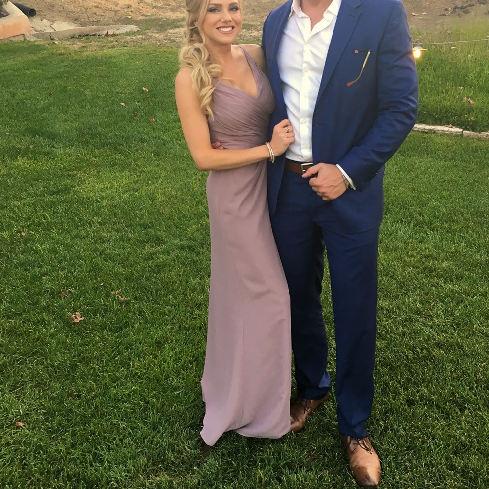 Lavender Gown with Slit - Bridesmaid Dress Prom